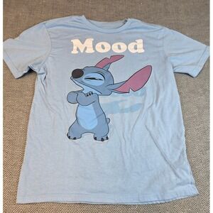 Disney Stitch Mood Graphic Tee Light Blue Kids XXL 18 Lilo & Stitch Shirt